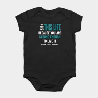 cervical cancer warrior - teal ribbon awareness month - gynecological cancer Baby Bodysuit